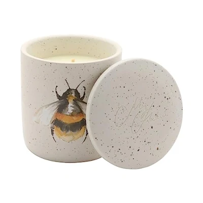 Image of Soy Candle Honeysuckle Blossom Meg Hawkins Ceramic Vessel 250g Bee Design Luxury