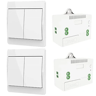 Image of DieseRC Wireless Kinetic Light switch Radio Frequency Safety and 1000W Relay receiver controller with Fuse, No Battery Self generating (1 way 2 keys kit)