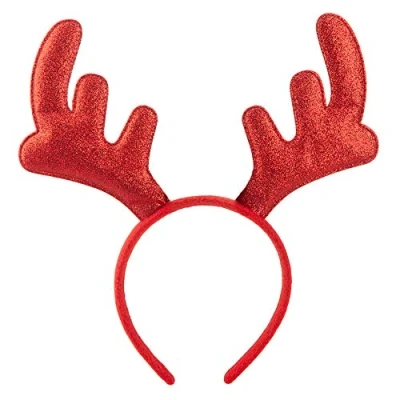 Image of Snow White Red Glitter Reindeer Antlers on Headband Christmas dress up