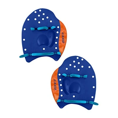 Image of ZONE3 Power Stroke Swimming Hand Paddles, Blue/Red, L