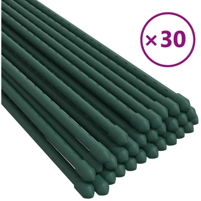 Image of vidaXL Garden Plant Stakes 30 pcs Green 150 cm Steel