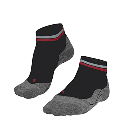 Image of FALKE Women&#039;s RU4 Endurance Short Reflect W SSO Cotton Anti Blister 1 Pair Running Socks, Black (Black 3008), 2.5 3.5