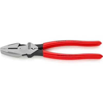 Image of Knipex Lineman&#039;s Pliers American style black atramentized, with non slip plastic coating 240 mm 09 11
