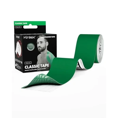 Image of Kintex Kinesiology Tape Classic, 5 cm x m, Skin Friendly &amp; Waterproof Tape, Physio Medical for Sports Physiotherapy (Green)