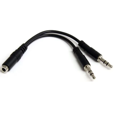 Image of StarTech 3.5mm 4 Position to 2x 3 Headset Splitter Adapter F/M