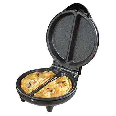 Image of Daewoo 750W Deep Fill Non Stick Omelette Maker Cool Touch Handles Power On/Ready Indicator Lights Easy to Clean Stainless Steel and Black Finish