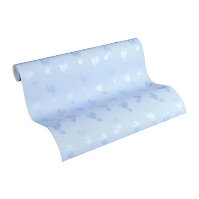 Image of Kids Wallpaper Little Stars Non Woven 10.05 m x 0.53 Blue Metallic Made in Germany by Livingwalls 358632 35863 2