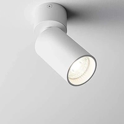 Image of CGC Lighting White Ceiling Downlight Spot Down Light Round Cylinder Spotlight Surface Mount Adjustable Head (White, Large)