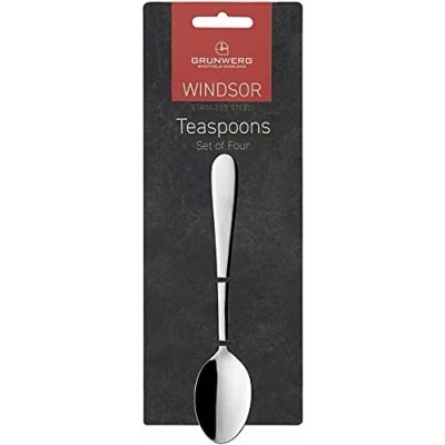 Image of Windsor Tea Spoon Pack of 4 by Grunwerg