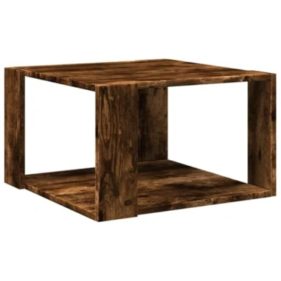 Image of vidaXL ``` Product Title 200 Coffee Table/End Table/Accent Side Table Modern Square Design Smoked Oak Engineered Wood 51.5x51.5x30 cm Ideal for Living Room or Lounge