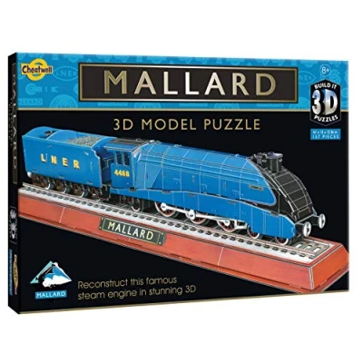 Image of Cheatwell Games BYO 3D Mallard Steam Engine Puzzles For Kids &amp; Adults Model Kit To Build Gift Children and 157 Pieces Ages 8+