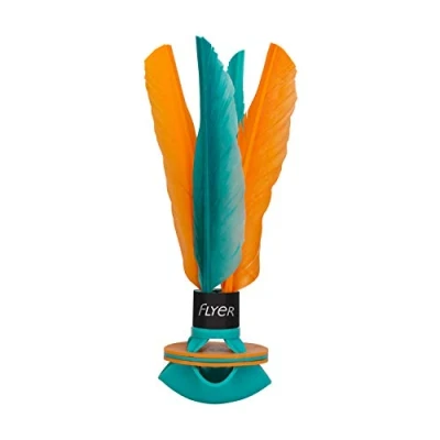 Image of Waboba Flyer Soft Rubber Shuttlecock, Mint Green/Orange