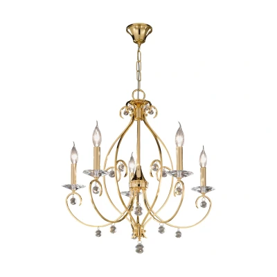 Image of Carat Crystal Multi Arm Chandeliers 5 Light 24 Gold