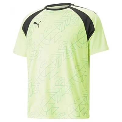 Image of PUMA Men&#039;s Teamliga Graphic Jersey Football Shirt, Fast Yellow electric Peppermint, L UK