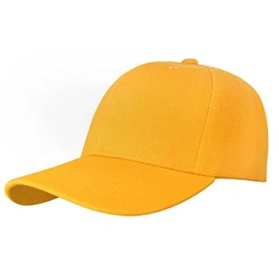 Image of ARG Men&#039;s Women&#039;s Baseball Caps, Hook &amp; Loop Strap, Unisex Adjustable Caps (Yellow)