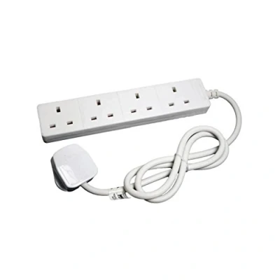 Image of Extension Lead 4 WAY 2 Meter (6ft) Mains Power 13 Amp Railing Socket