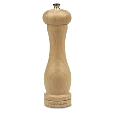 Image of Cole &amp; Mason HA0825P Beech Capstan A8 Salt Mill, Precision+ Wooden, Wood, 200 mm, Single, Includes 1 x Grinder