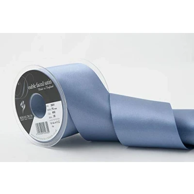 Image of Berisfords Double Faced Satin Ribbon, Moonlight, 70 mm Width, 20 metre Length