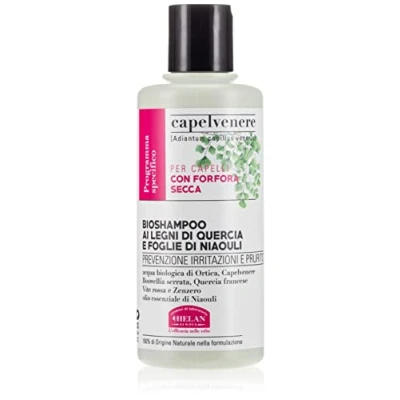 Image of Helan Capelvenere Anti Dandruff Shampoo with Oakwood &amp; Niaouli Leaf, Vegan Hair Care Solution for Sebum Control, Itch Relief, Scalp Health Greasy Made in Italy Shampoos, 200 ml
