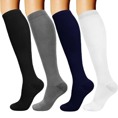 Image of DRESHOW 4 Pairs Compression Socks for Women&amp;Men Circulation Best Support Athletic Running Cycling Travel