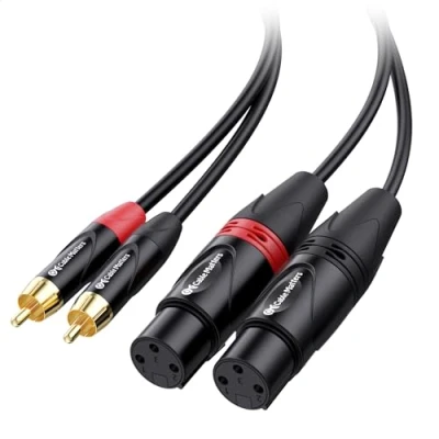 Image of Cable Matters Dual XLR to RCA 1.8m, Female Leads (Dual Cable) 1.8 m