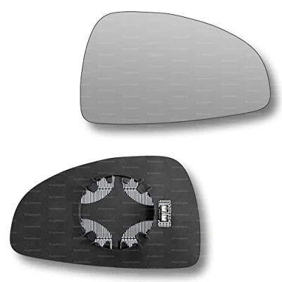 Image of Less4spares Replacement Wing Mirror Glass Right Compatible with Audi TT 2006 2014 CLIP ON Driver Off side Heated Convex