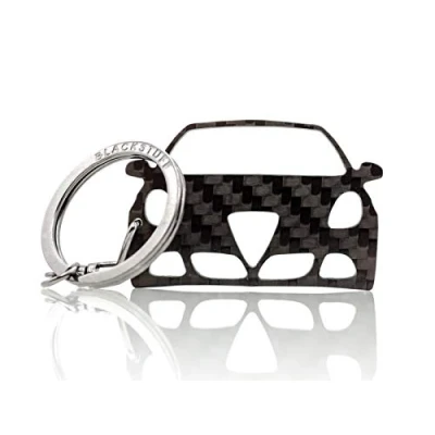 Image of BlackStuff Carbon Fiber Keychain Keyring Ring Holder Compatible with Giulietta BS 130