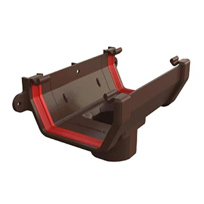 Image of Brown Square Gutter Running Outlet, Freeflow 114mm Rain Water Systems