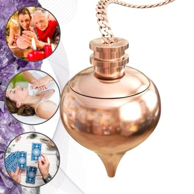 Image of Divinatory Clock of Radiesthesia Water Drop Abbe Mermet and his Witness Chamber in Copper Brass (Metal) Magnetizer Sourcier Geobiology