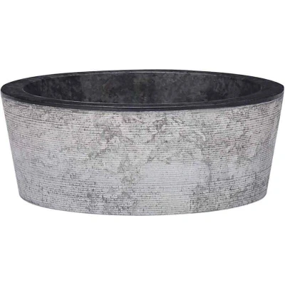 Image of vidaXL Handcrafted Black Marble Sink Modern Bathroom Washroom Basin, Easy to Clean, Sturdy Design, 40x15 cm Dimension
