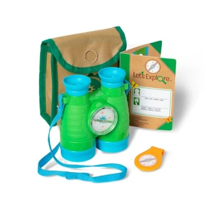 Image of Melissa &amp; Doug Let&#039;s Explore Binoculars Compass Toy Play Set Kids Outdoor Activity Camping Sets For Gifts Boys Girls Ages 3+
