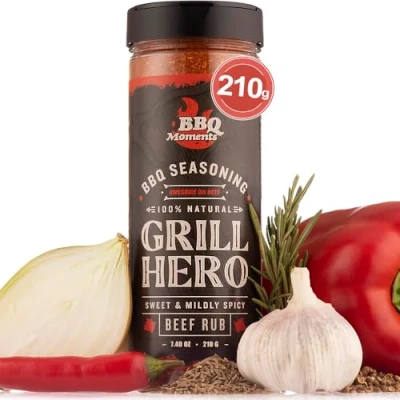Image of BBQ Moments Steak Seasoning Beef Rub Barbecue Dry For Steak, Jerky, Brisket Seasonings And Spices Grilling, 300g (10.58 Oz)