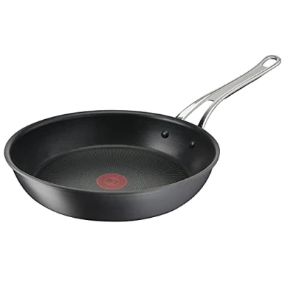 Image of Tefal Jamie Oliver Cook’s Classics Frying Pan, 30cm, Non Stick, Oven Safe, Induction, Riveted Handle, Hard Anodised Aluminium, H9120744, Black