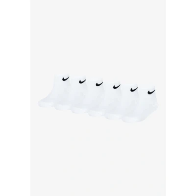 Image of Nike Sportswear Basic Quarter Unisex 6 PACK Socks for kids, Size: 6.5 9.5, White