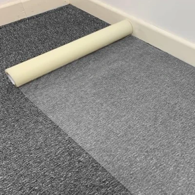 Image of Besto Plastic Carpet Protector Roll of 25M x 60cm 60 Micron Dust Sheet Self Adhesive Floor for Non woolen Carpet, Rug, Hallway Runner, Stair cm
