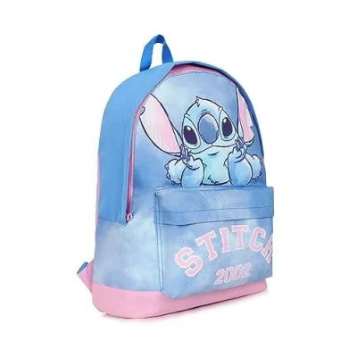 Image of Disney Lilo and Stitch Girls Backpack, Kids Schoolbag, Rucksack Blue