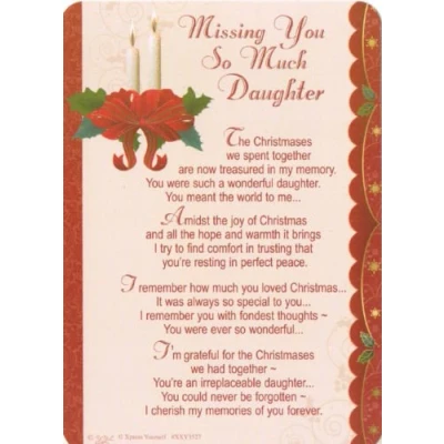 Image of Xpress Yourself Graveside Memorial Card In Loving Memory Daughter At Christmas