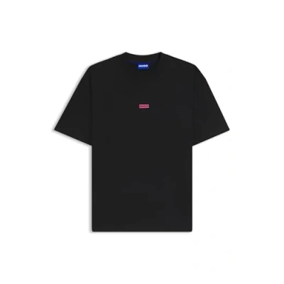 Image of HUGO Mens Nalono Logo Print T Shirt in Cotton Jersey