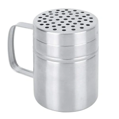 Image of Flour Shaker,Salt Shaker Dredger Stainless Steel with Handle,Icing Sugar Seasoning Spice Bottle for Chocolate, Cocoa, Sugar, Salt, Flour,2.6x3.5inch