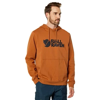Image of Fjallraven 84144 243 Fjällräven Logo Hoodie M Sweatshirt Men&#039;s Terracotta Brown Size S