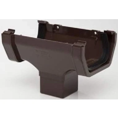 Image of POLYPIPE RS205 Brown Running Outlet for 112 x 65mm Square guttering System
