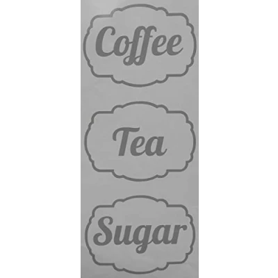 Image of Tea, Coffee, Sugar Kitchen Jar Canister Labels Stickers
