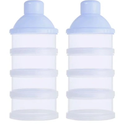 Image of 2 Pack Formula Dispenser，Portable Milk Powder Dispenser，Non Spill Baby Kids Dispenser，Milk Dispenser Container Pot Box (Blue)