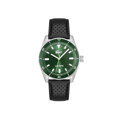 Image of Lacoste Boston Watch black/green/silvercoloured, Men&#039;s, Size: One Size, Black/green/silver coloured