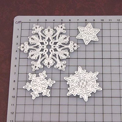 Image of 4pcs/lot Snowflakes Die Cuts Christmas Dies Metal Cutting for Card Making