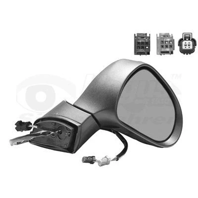 Image of 6325G6, 8149ZH Wing mirror VAN WEZEL 4029808 Right primed Complete Mirror, Convex, for electric adjustment, Heatable, with thermo sensor