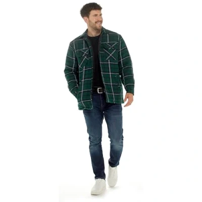 Image of Undercover Mens Quilted Check Shirt HT126 Green Medium