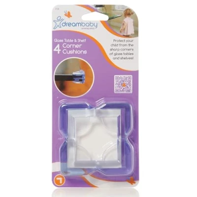 Image of Dreambaby Glass Table and Shelf Corner Cushions (Pack of 4, Transparent)