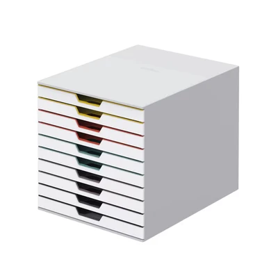 Image of Durable VARICOLOR MIX 10 Drawer Unit Desktop Set with Colour Coded Draws Ideal for Storing Documents and Paper Work