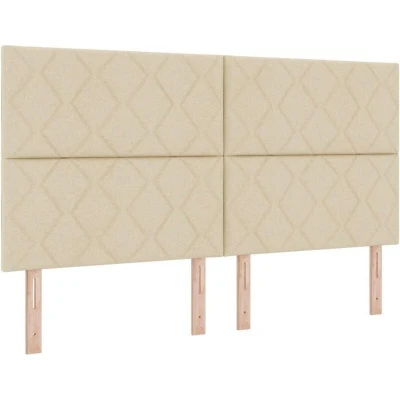 Image of vidaXL Box Spring Bed with Mattress &amp; LED Cream 180x200 cm Fabric